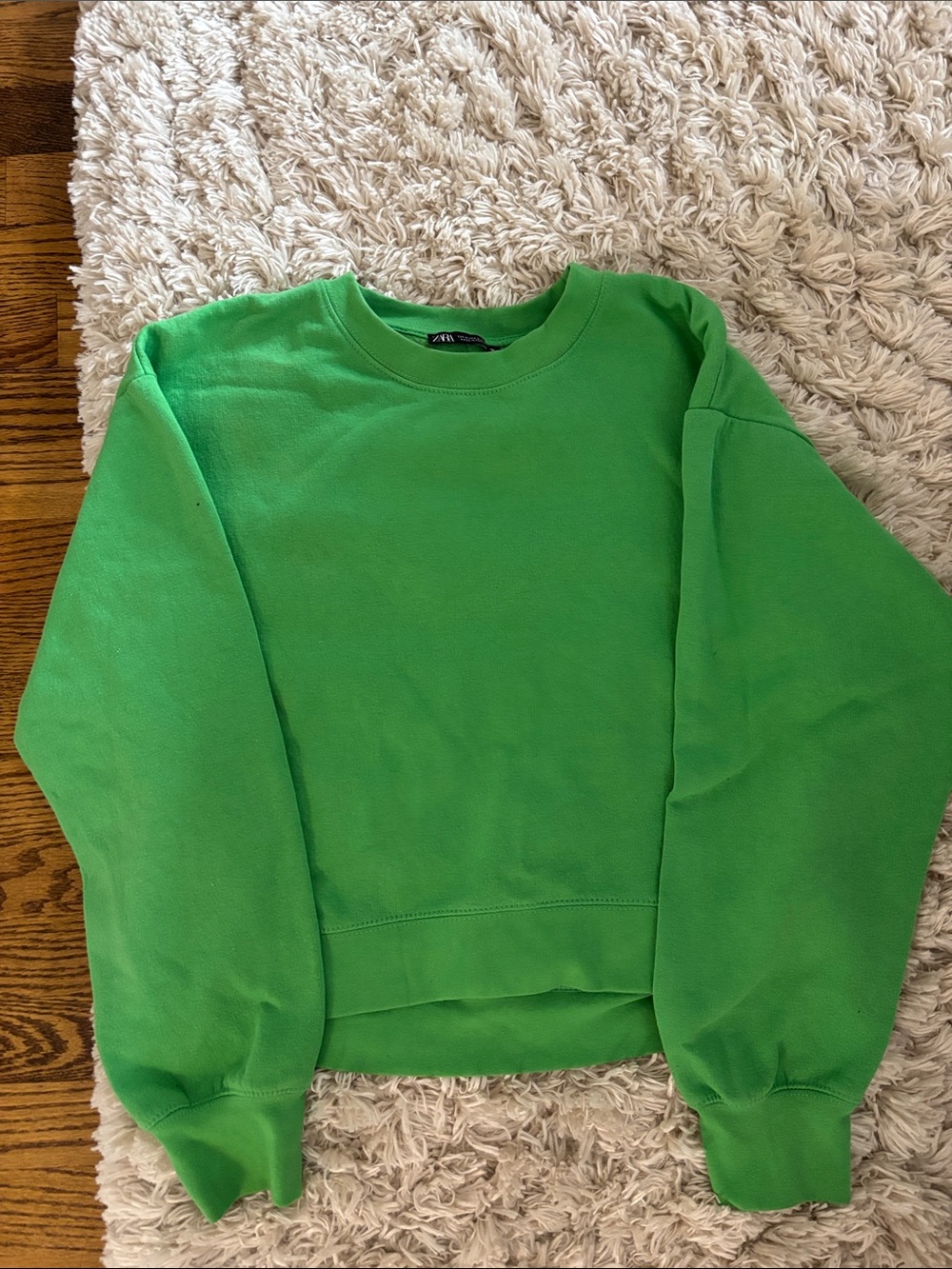 Zara Vibrant Green Pullover Sweatshirt